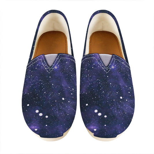 Dark Purple Galaxy Outer Space Print Casual Shoes