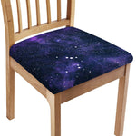 Dark Purple Galaxy Outer Space Print Chair Cushion Cover