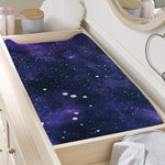 Dark Purple Galaxy Outer Space Print Changing Pad Cover