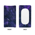 Dark Purple Galaxy Outer Space Print Changing Pad Cover