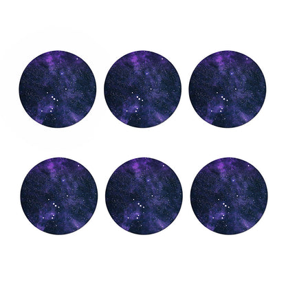 Dark Purple Galaxy Outer Space Print Coaster Set