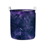 Dark Purple Galaxy Outer Space Print Collapsible Laundry Basket