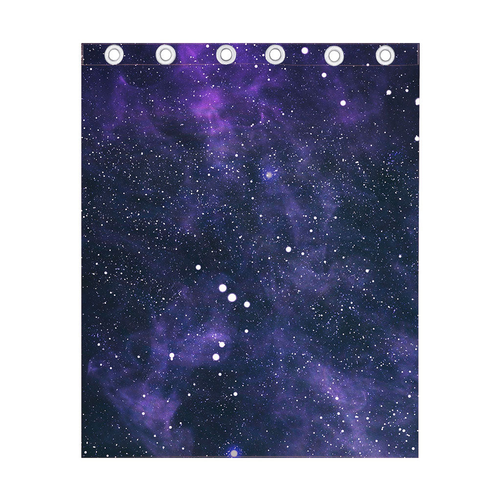 Dark Purple Galaxy Outer Space Print Curtain