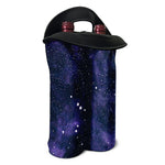 Dark Purple Galaxy Outer Space Print Double Neoprene Wine Tote