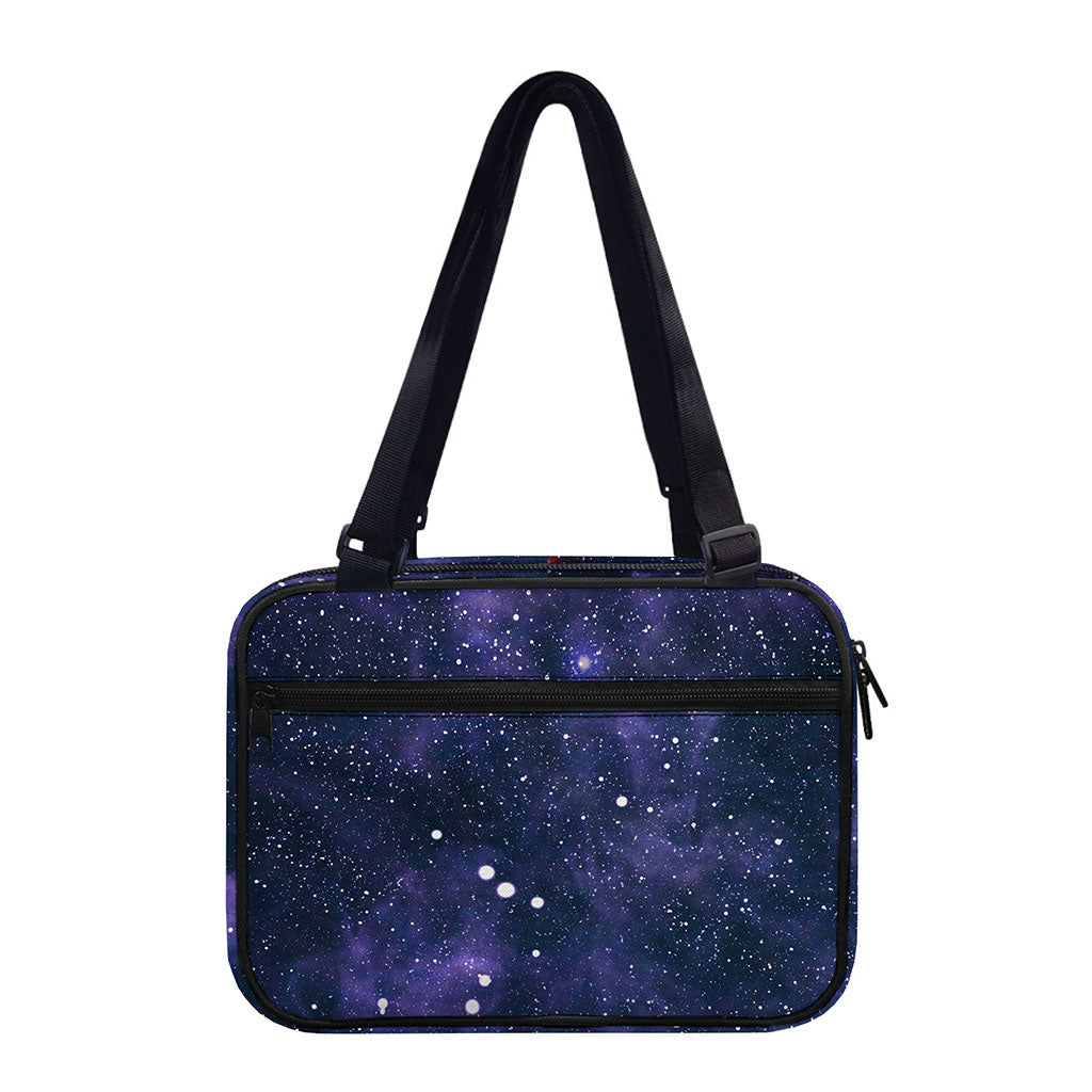 Dark Purple Galaxy Outer Space Print Double Strap Bible Bag