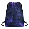 Dark Purple Galaxy Outer Space Print Drawstring Backpack