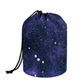 Dark Purple Galaxy Outer Space Print Drawstring Makeup Bag