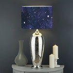 Dark Purple Galaxy Outer Space Print Drum Lamp Shade