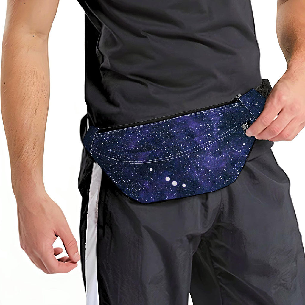 Dark Purple Galaxy Outer Space Print Fanny Pack