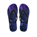 Dark Purple Galaxy Outer Space Print Flip Flops