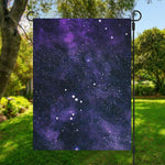 Dark Purple Galaxy Outer Space Print Garden Flag