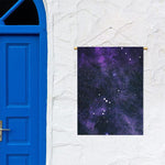 Dark Purple Galaxy Outer Space Print Garden Flag