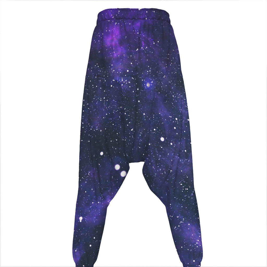 Dark Purple Galaxy Outer Space Print Hammer Pants