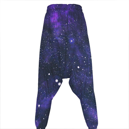 Dark Purple Galaxy Outer Space Print Hammer Pants