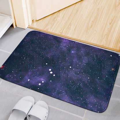 Dark Purple Galaxy Outer Space Print Indoor Door Mat