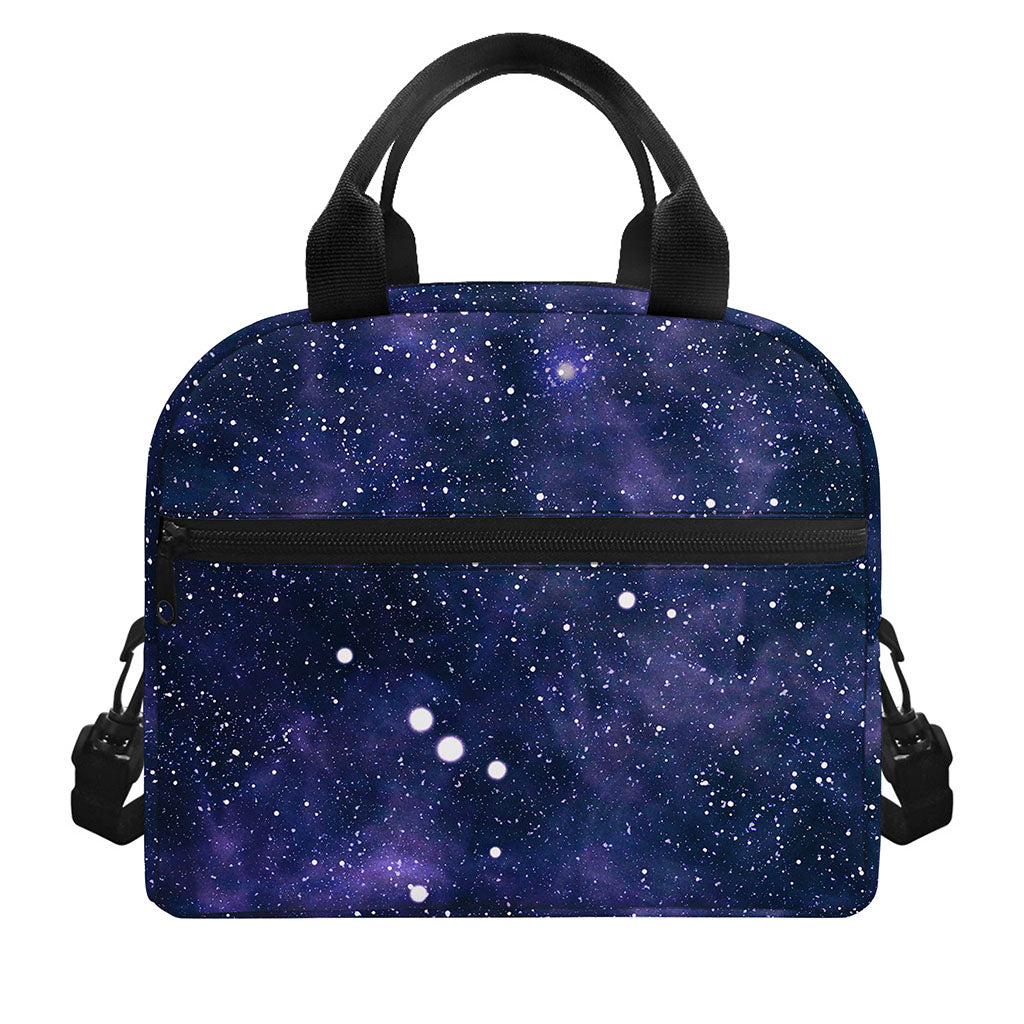 Dark Purple Galaxy Outer Space Print Insulated Lunch Bag