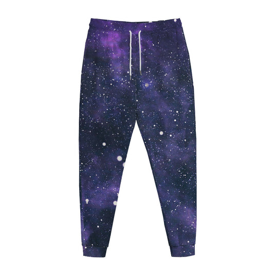 Dark Purple Galaxy Outer Space Print Jogger Pants