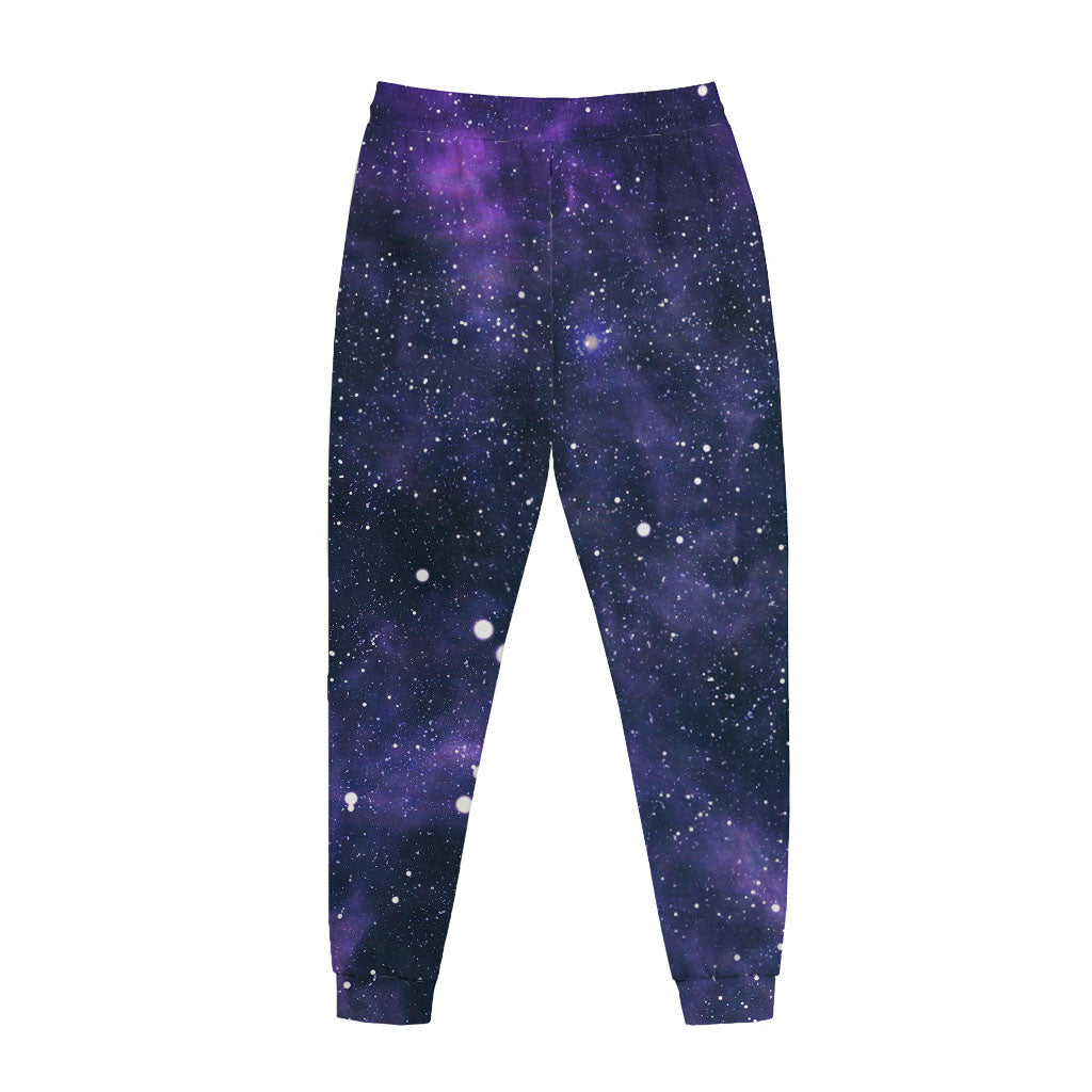 Dark Purple Galaxy Outer Space Print Jogger Pants
