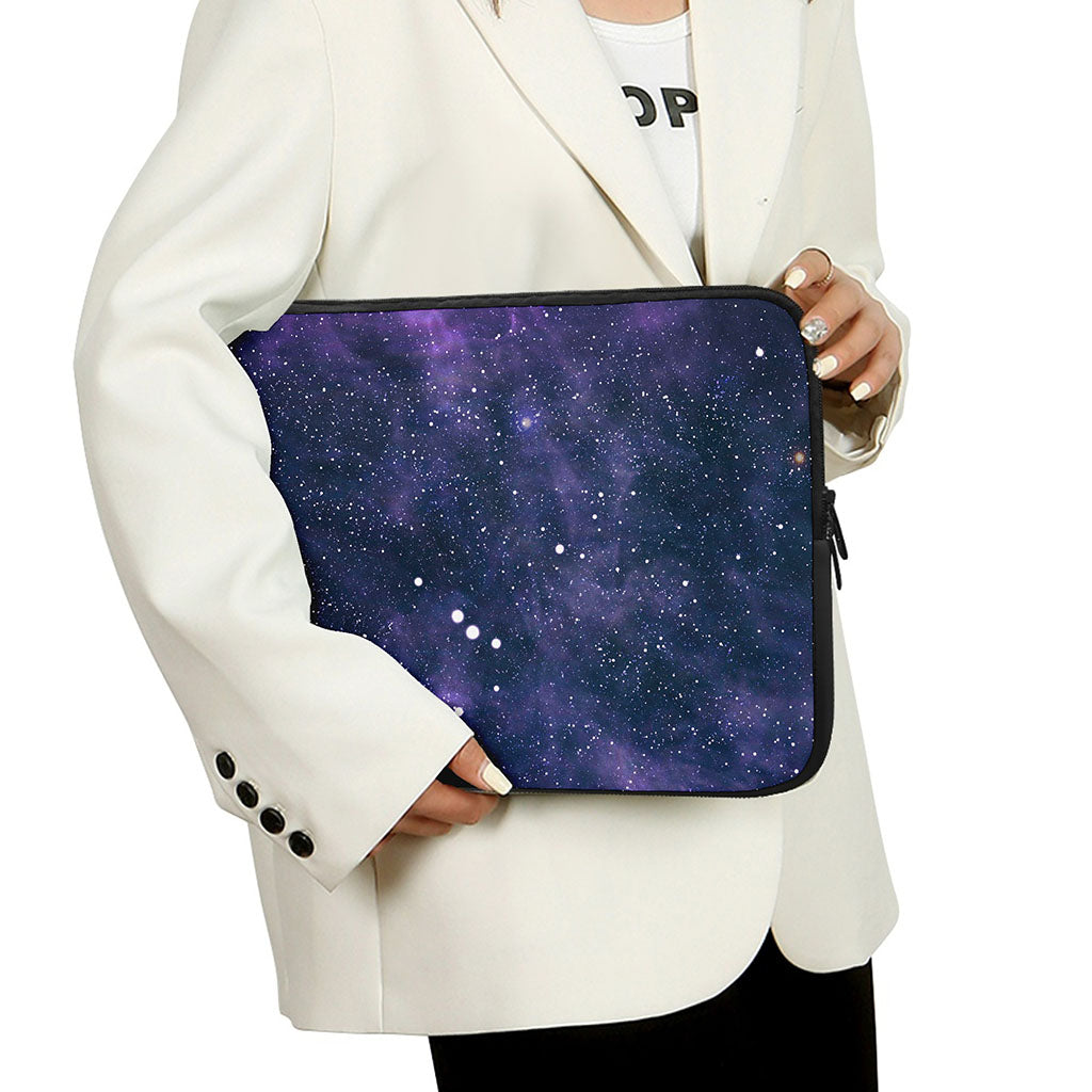 Dark Purple Galaxy Outer Space Print Laptop Sleeve