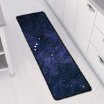 Dark Purple Galaxy Outer Space Print Long Kitchen Mat
