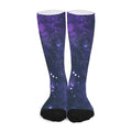 Dark Purple Galaxy Outer Space Print Long Socks