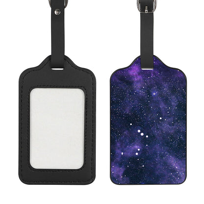 Dark Purple Galaxy Outer Space Print Luggage Tag
