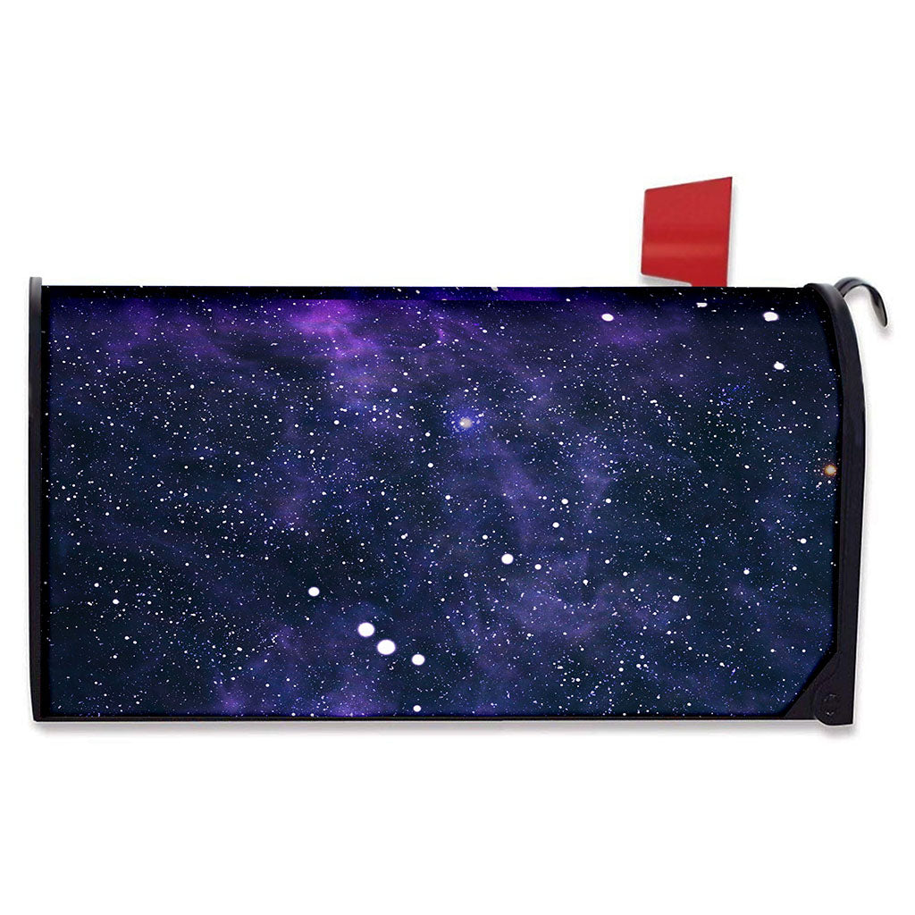Dark Purple Galaxy Outer Space Print Mailbox Cover