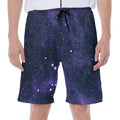 Dark Purple Galaxy Outer Space Print Men's Beach Shorts