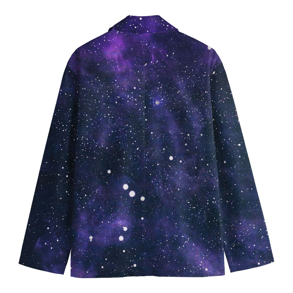 Dark Purple Galaxy Outer Space Print Men's Blazer