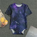 Dark Purple Galaxy Outer Space Print Men's Bodysuit