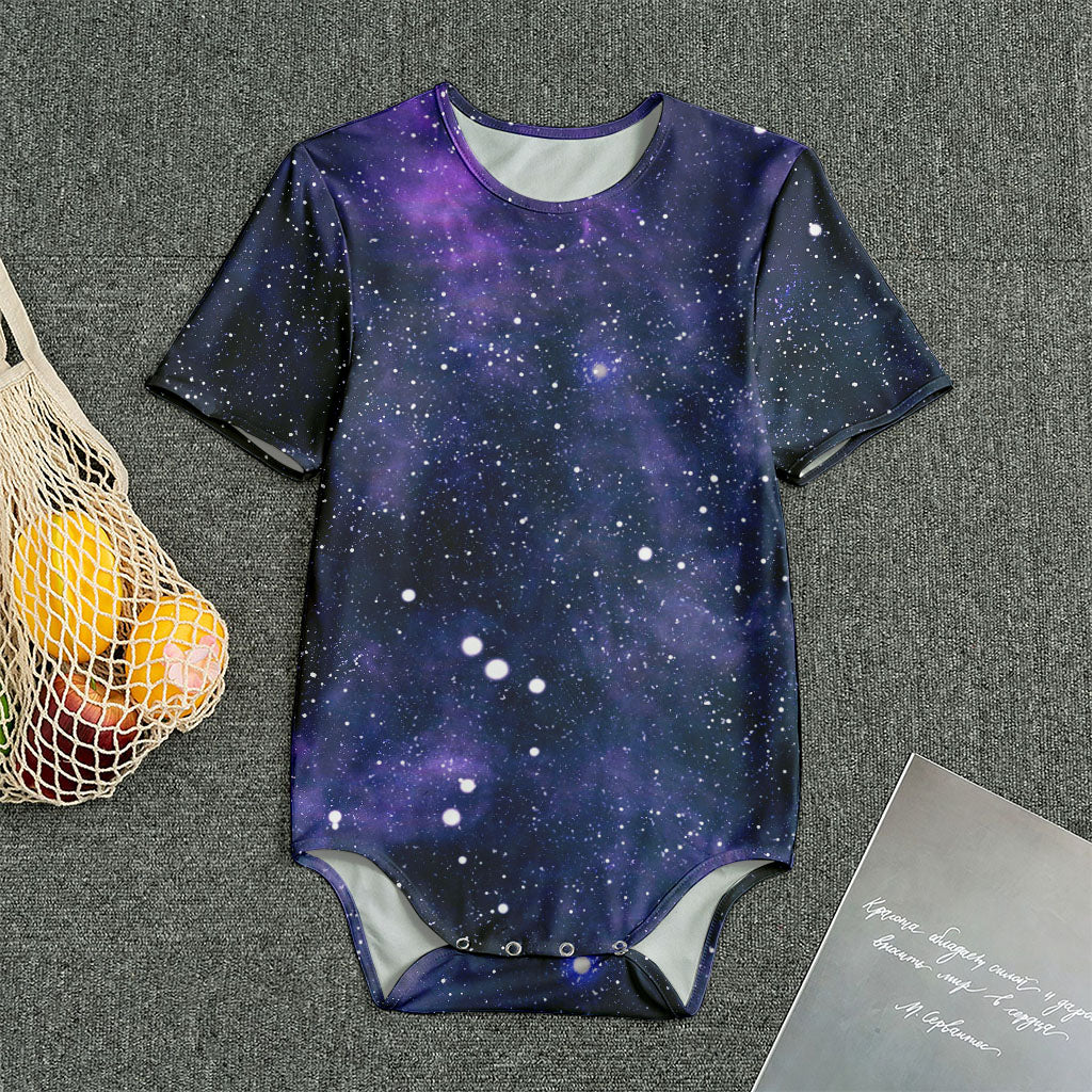 Dark Purple Galaxy Outer Space Print Men's Bodysuit