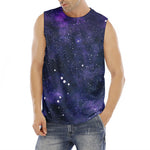 Dark Purple Galaxy Outer Space Print Men's Fitness Tank Top