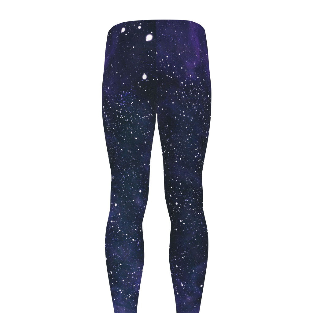 Dark Purple Galaxy Outer Space Print Men's leggings