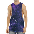 Dark Purple Galaxy Outer Space Print Men's Muscle Tank Top