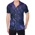 Dark Purple Galaxy Outer Space Print Men's Shirt