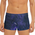 Dark Purple Galaxy Outer Space Print Men's Short Boxer Briefs