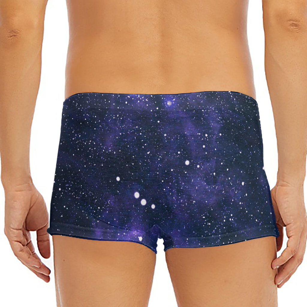Dark Purple Galaxy Outer Space Print Men's Short Boxer Briefs