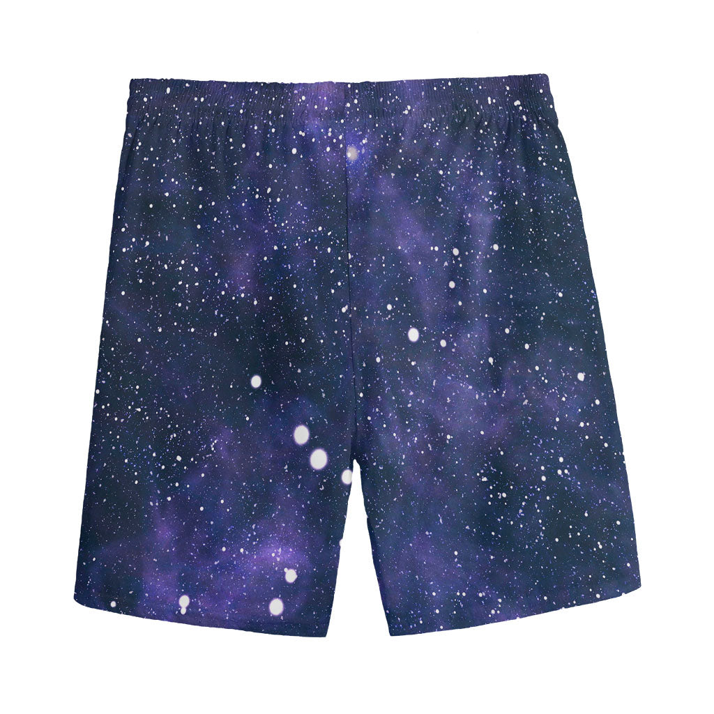 Dark Purple Galaxy Outer Space Print Men's Sports Shorts