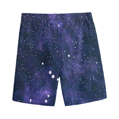 Dark Purple Galaxy Outer Space Print Men's Sports Shorts
