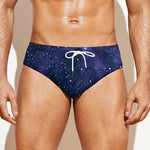 Dark Purple Galaxy Outer Space Print Men's Swim Briefs
