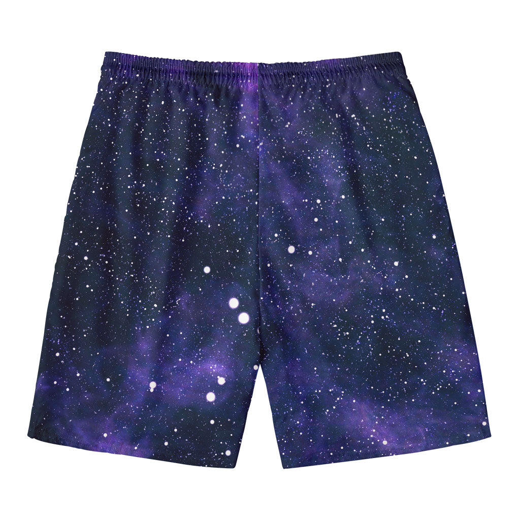 Dark Purple Galaxy Outer Space Print Men's Swim Trunks