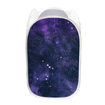 Dark Purple Galaxy Outer Space Print Mesh Laundry Hamper
