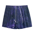 Dark Purple Galaxy Outer Space Print Mesh Shorts