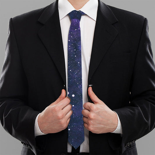 Dark Purple Galaxy Outer Space Print Necktie
