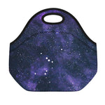 Dark Purple Galaxy Outer Space Print Neoprene Lunch Bag