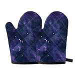 Dark Purple Galaxy Outer Space Print Oven Mitts
