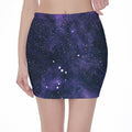 Dark Purple Galaxy Outer Space Print Pencil Mini Skirt