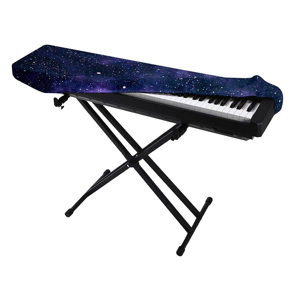 Dark Purple Galaxy Outer Space Print Piano Keyboard Cover