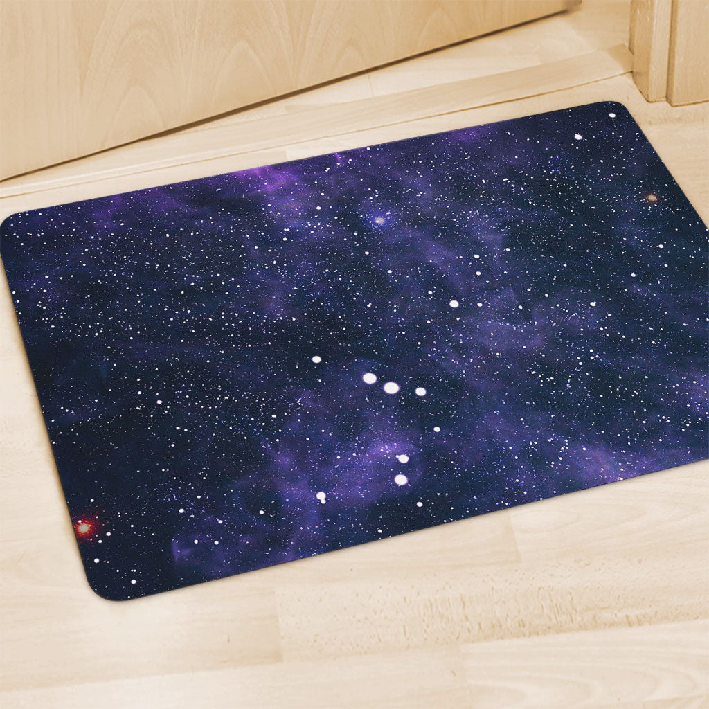 Dark Purple Galaxy Outer Space Print Polyester Doormat