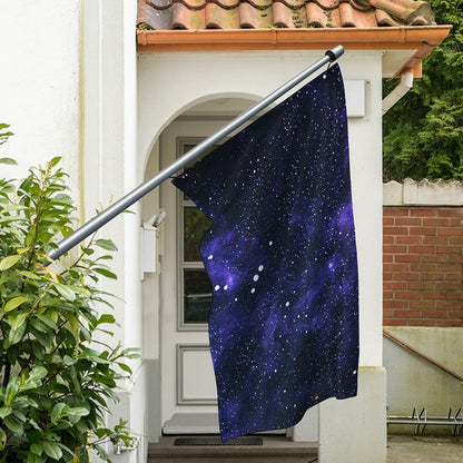 Dark Purple Galaxy Outer Space Print Polyester Flag